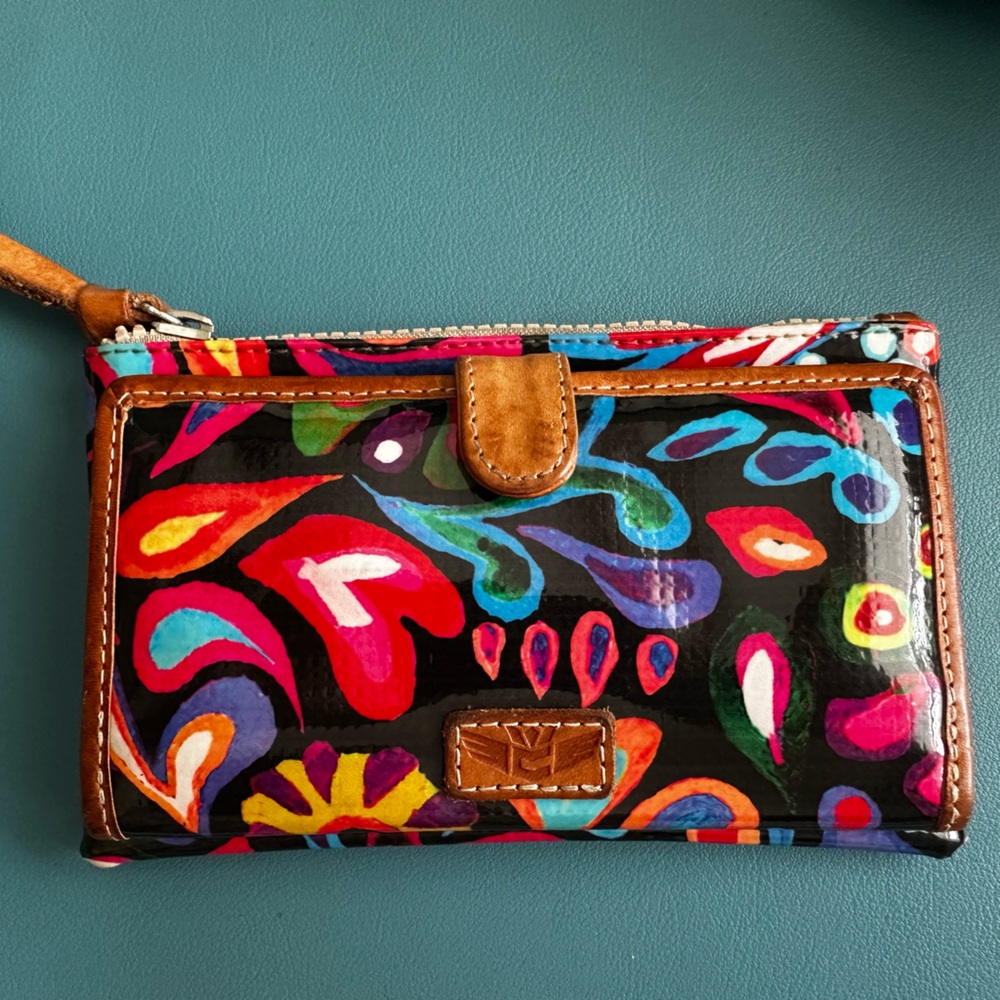 Consuela Glittery White and Tan Wallet